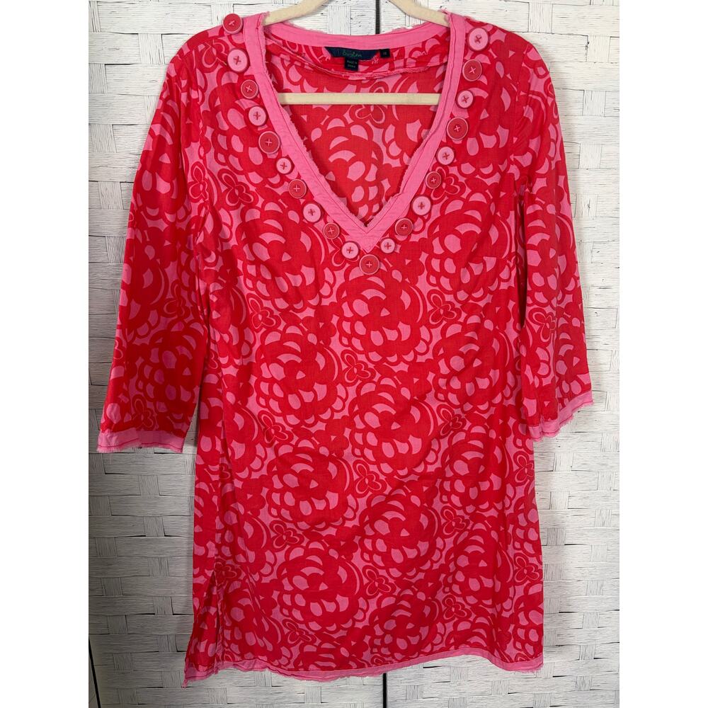 Boden women's tunic V-neck button detail Bohemian hippie cotton lightweight